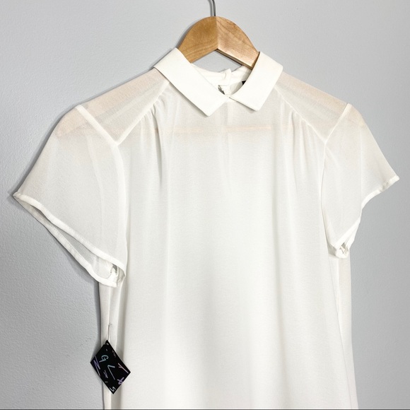 NASTY GAL sheer mod bod collared blouse SM - Picture 6 of 16